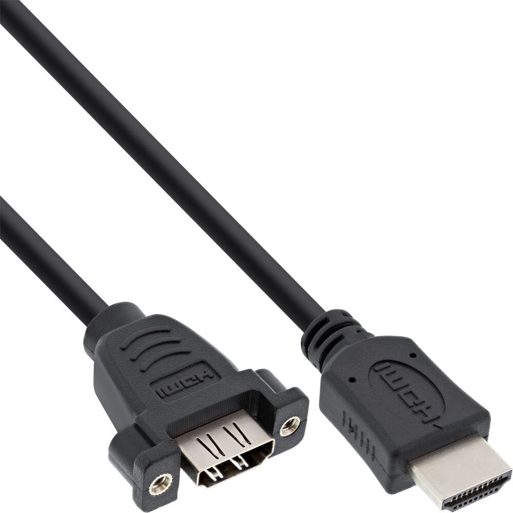 InLine 17500B HDMI 4K2K adapterkabel voor inbouw, HDMI A-connector (mannelijk/vrouwelijk), 0,6 meter
