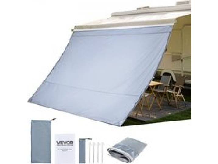 VEVOR Sonnenschutz (2 x 2,8 m) für Markisen (3 m), Markisen-Vorderwand mit UV50+ & Reißverschluss-PU-Bezug & Doppelt Genähtem Polyester-Netzgewebe, Regenschutz für Wohnmobil, Camping & Wohnwagen