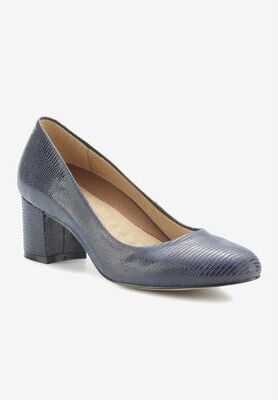 Women's Jessica Pump by Ros Hommerson in Navy Patent Lizard (Size 7 M)