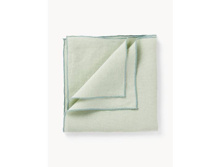 Serviettes de table en lin avec passepoil Kennedy, 4 pièces