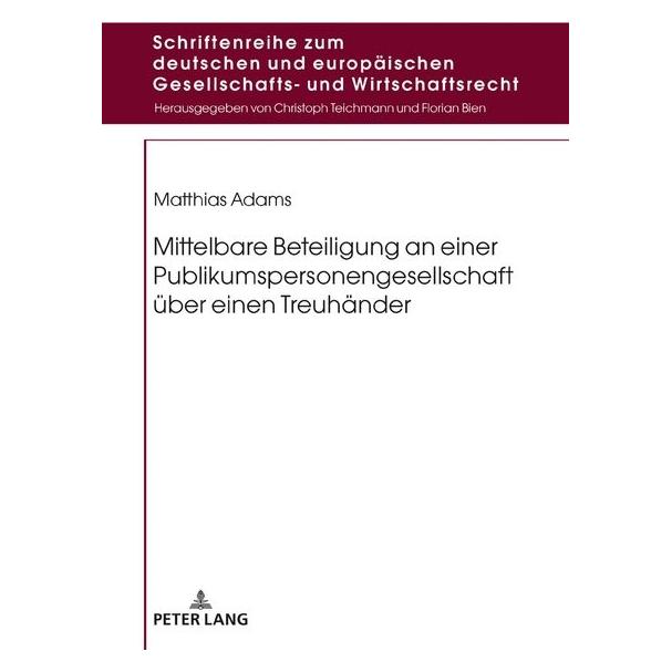 Peter Lang Adams:Mittelbare Beteiligung an einer P (Deutsch, Hardcover, Matthias Adams) (67839385)