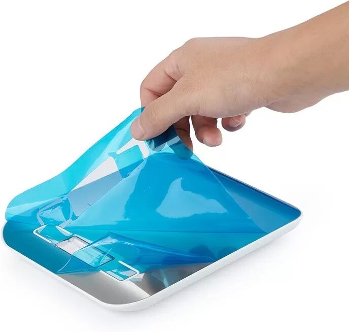 INF Wiederaufladbare digitale Küchenwaage mit Batterien – Silbernes Edelstahl 10 kg/1 g