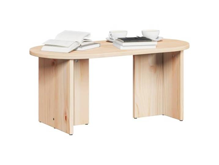 KTHLBRH Couchtisch natur 80 x 39,5 x 35 cm Massives Kiefernholz, poliertes ovales Design, einfache Montage, einfache Wartung