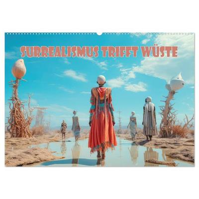 Surrealismus trifft Wüste (Wandkalender 2027 DIN A2 quer), CALVENDO Monatskalender