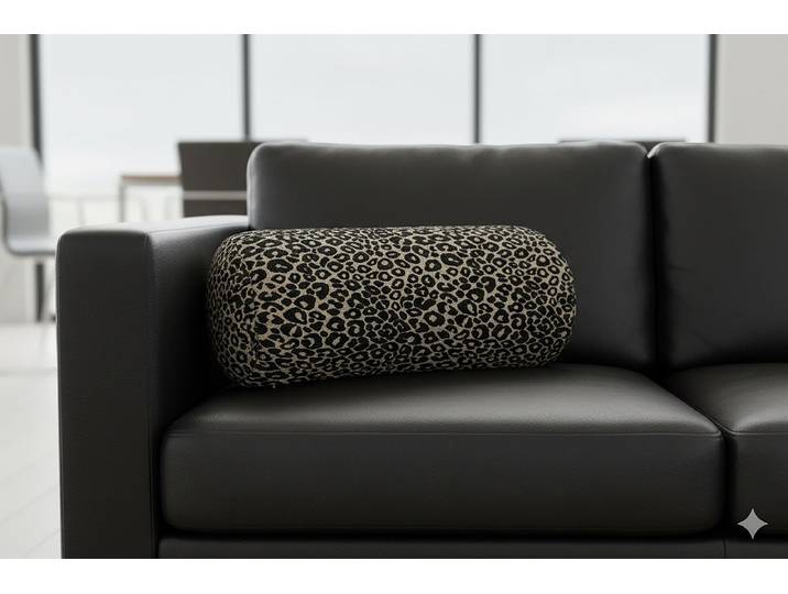 Coussin de nuque Leo Noir/Noir 22 x 22 x 50cm Polyester