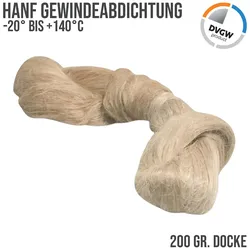 Hanf Gewindedichtung Docke 200 Gramm Gas Wasser Heizung Abdichtung