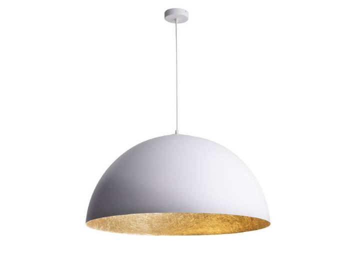 Lustre YSOLDE bicolore blanc en acier