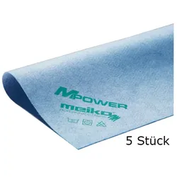 Microfasertuch Meiko MPower blau 40x40 cm - Büro 5er Pack, zur streifen- und fusselfreie Reinigung