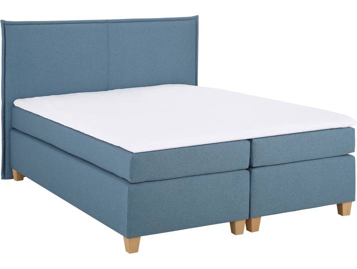 Boxspringbett, 212x205 cm, Struktur Fein, Petrol, Inkl. Topper, Klassisch, Home-affaire