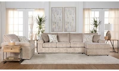 Roundhill Furniture Nason Wide Wale Corduroy Sectional Sofa Chaise with Armchair