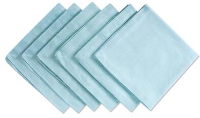 DII Design Imports Solid Blue Chambray Napkin Set (Set of 6)