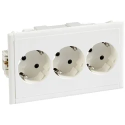 Schneider Electric 5940310 3-fach Steckdose fuer Kanaleinbau CYB-PS weiss RAL 9010