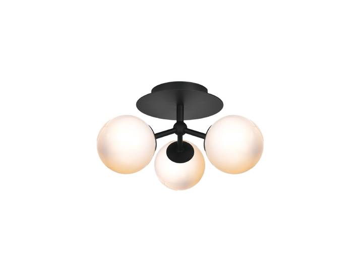 Design Deckenlampe Atom Opal, Schwarz Halo Design