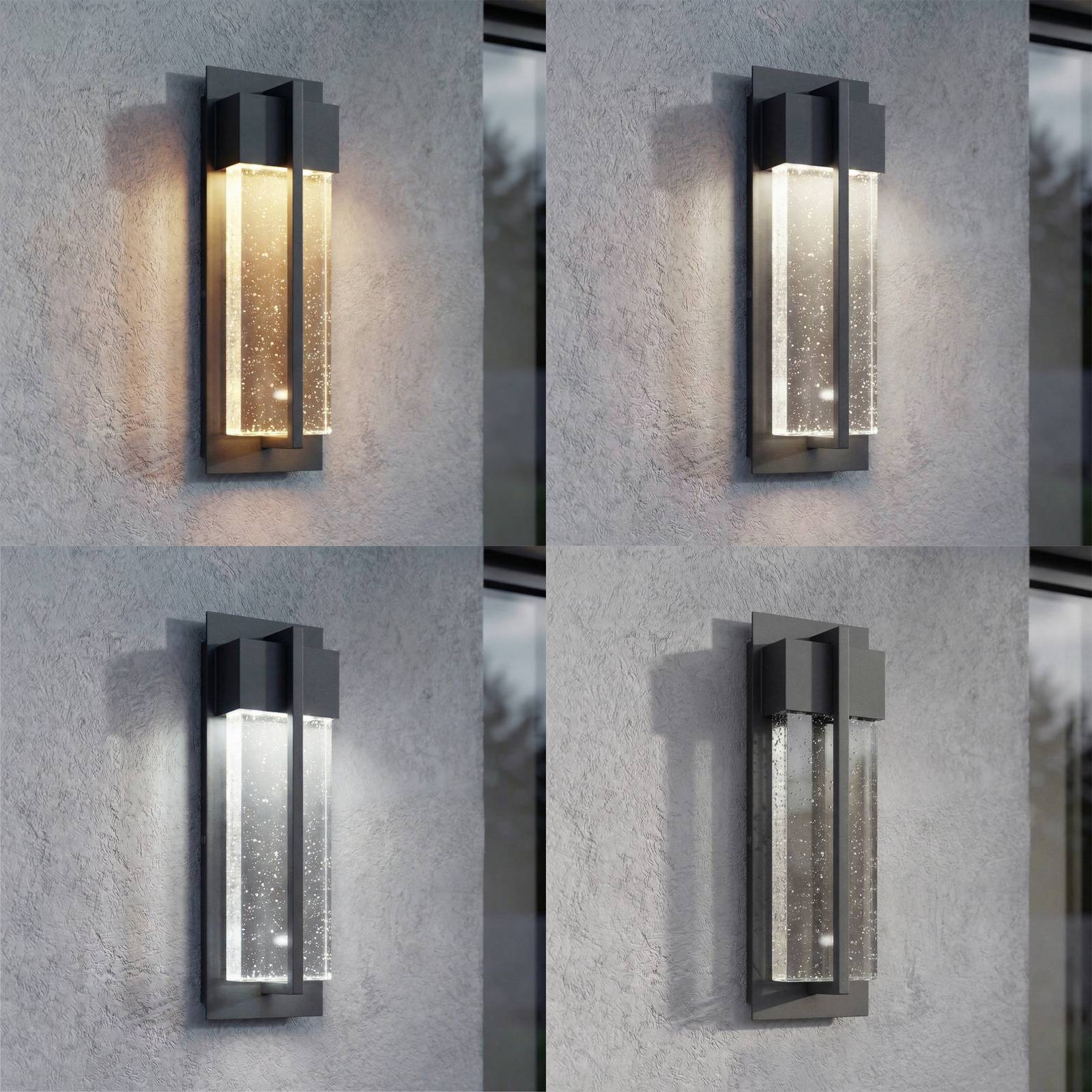LED Aussenwandleuchte Velune Lucande, schwarz, Aluminium, Modern, LED Wandleuchte außen