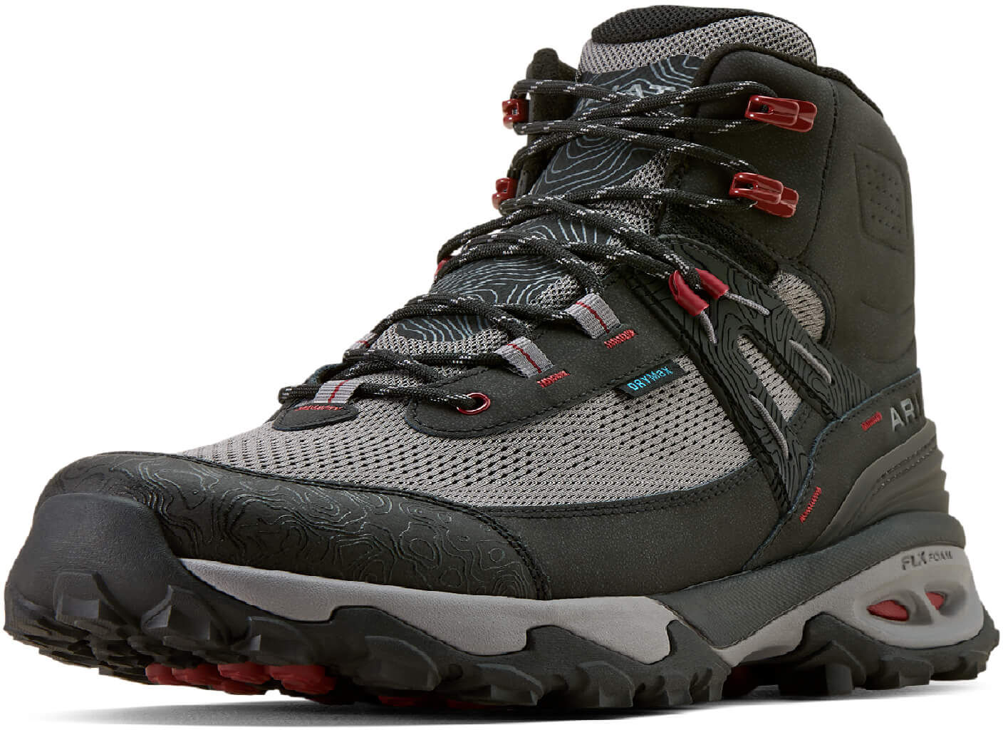 Men's Traverse Mid Waterproof Hiking Boots in Black Grey, Size: 9.5 D / Medium by Ariat
