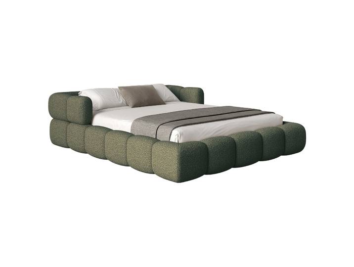 Upholstered bed 200x200 cm Stormi mit rollbarem Lattenrost,