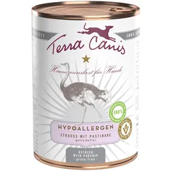 Terra Canis Hypoallergen 400 Gramm Dose Hundenassfutter Sparpaket 12 x 400 Gramm Strauß & Pastinake