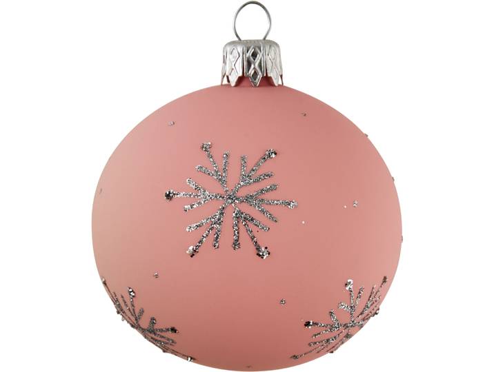 Weihnachtskugel Snow Flake - Farbe: rosa - Material: Glas - 1318