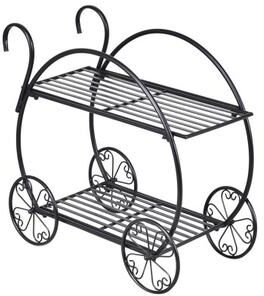 Costway Heavy Duty Metal Flower Cart Plant Stand