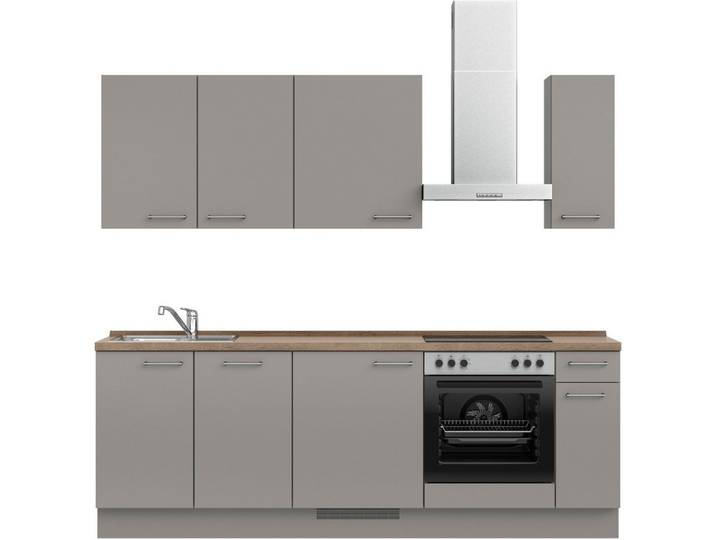 nobilia® Küchenzeile Laser I , NEU: individuell anpassbar mit gratis Profi-Beratung, vormontiert, 240 cm breit, optional mit verschiedenen E‑Geräte-Sets
