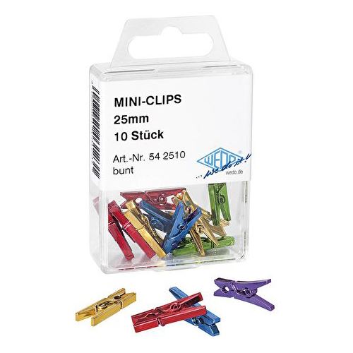 WEDO Kunststoff-Dekoklammern mehrfarbig Mini-Clips 10 St.