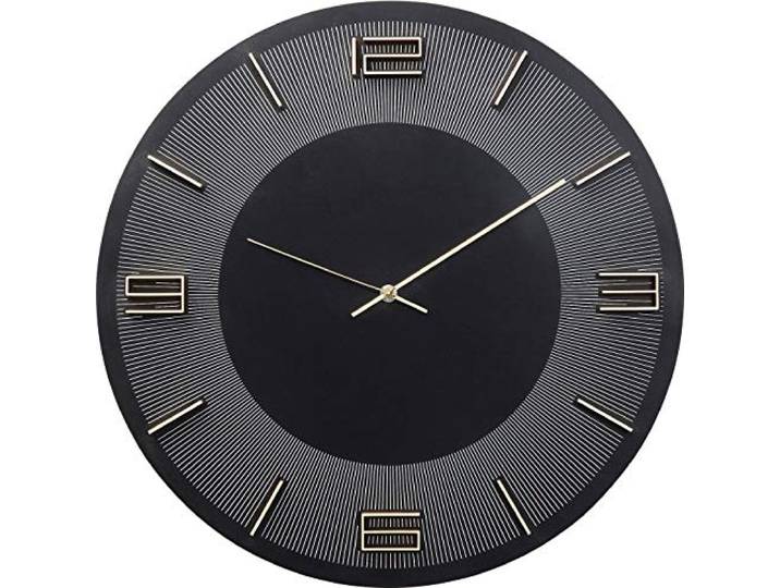 Kare Design Wanduhr Leonardo, Schwarz/Gold, 49cm Durchmesser Aluminium, Alu, modern, fürs Wohnzimmer