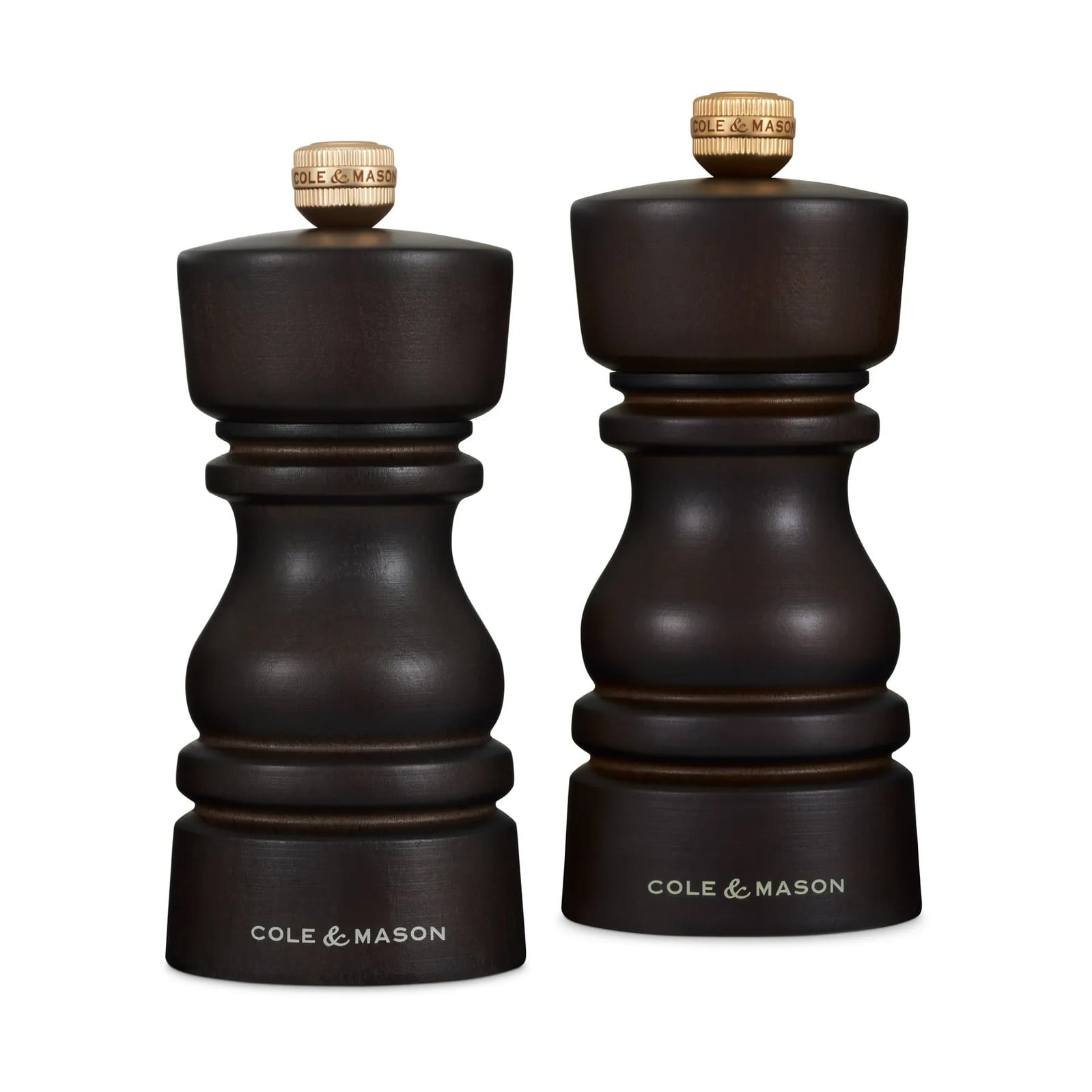 Cole & Mason London peper- en zoutmolenset Chocolate, 13 cm