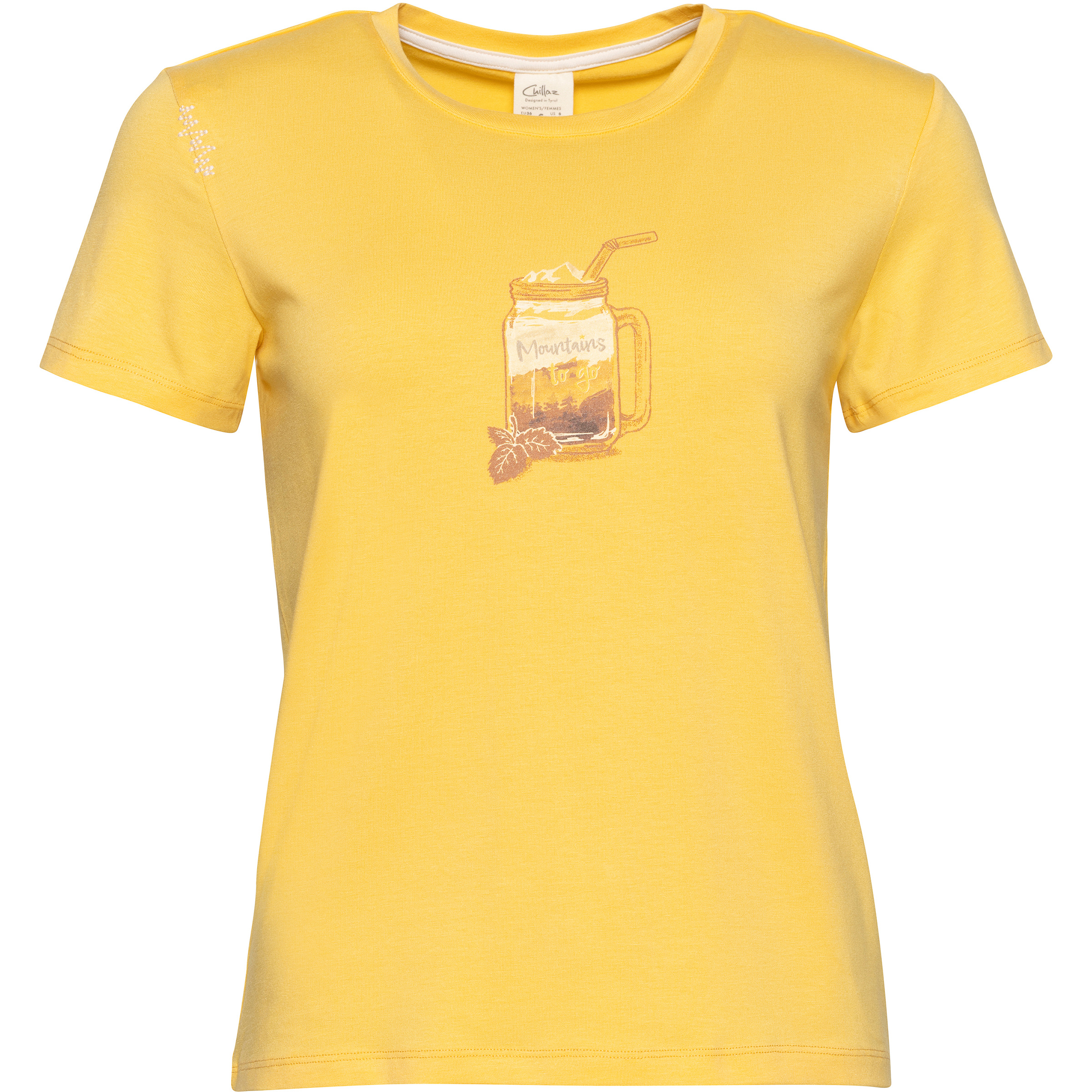 Chillaz Iseo Mountains To Go Damen T-Shirts gelb Größe XL Bouldern | Lifestyle | Sportklettern Hautfreundlich