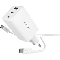 Epico UltraBoost EA465 GaN Wall Charger Bundle (65 W, 3 Ports), USB Ladegerät, Weiss