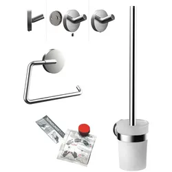 EMCO Starter-Set round, chrom Papierhalter, Bürstengarnitur, Haken, 439800100 439800100
