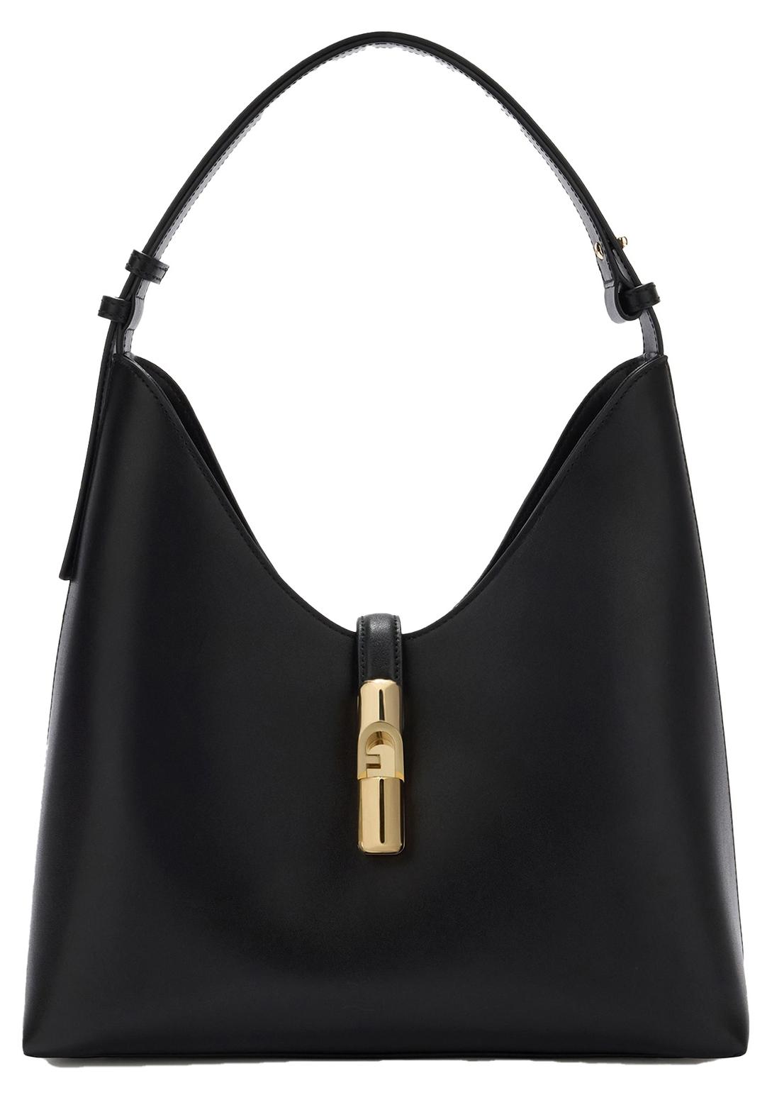 Damenhandtasche, Umhängetasche, Modell Lumina Chic, aus echtem, gerüschtem Leder, elegant und vielseitig