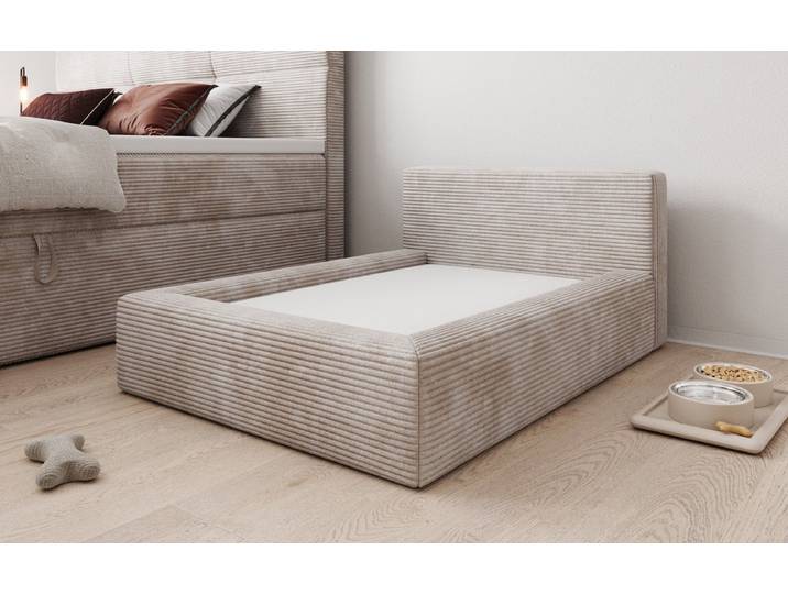Hundebett LupoLounge 110x80 cm in Cord - 110x80 cm - Beige - Cord - Luxusbetten24