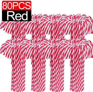 Inspire Picks Classic Candy Cane Christmas Tree Hanging Ornament Set 80pcs red 15cm