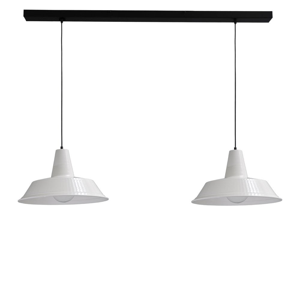 Masterlight Industria Retro Eettafellamp - Wit - Metaal