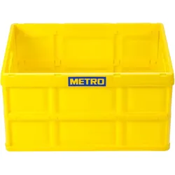 METRO PROFESSIONAL Transport Klappbox, Polypropylen, 58.5 x 39 x 32.5 cm, 62 L, 50 kg, gelb