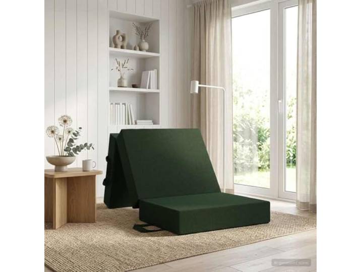 KTHLBRH Faltbares Schlafsofa Dunkelgrün mit Schaumstoffpolsterung 75 cm Polyesterbezug mit Reißverschluss, manueller Klappmechanismus, kompakte Liegefläche, pflegeleichter Stoff, vielseitig nutzbar
