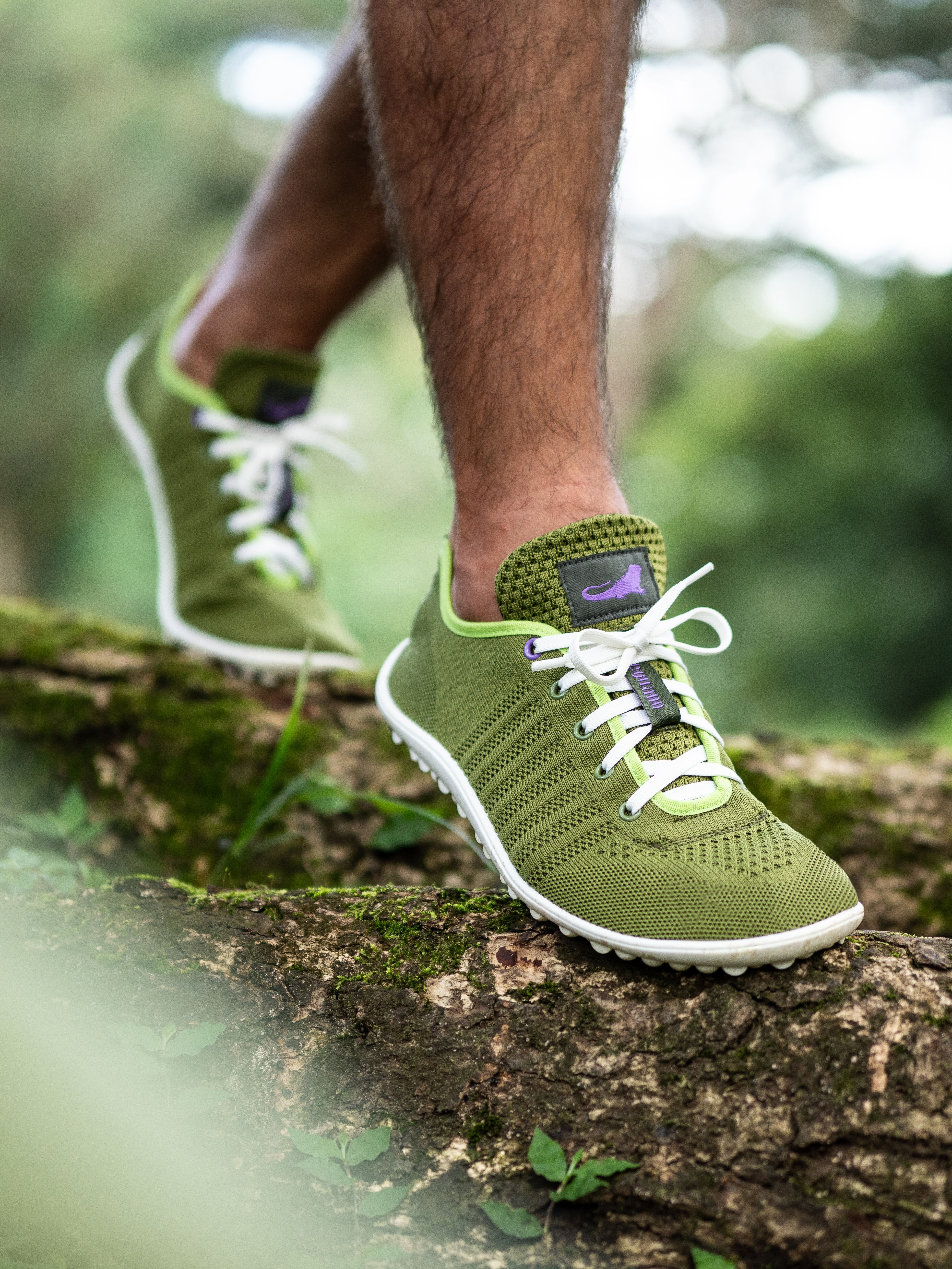 Barfußschuh LEGUANO "GO", Damen, Gr. 37, grün, Textil, Schuhe Barfußschuh, Freizeitschuh, Halbschuh, Schnürer mit 360 Grad Halbkugelsohle