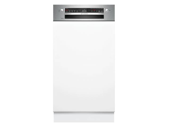 BOSCH teilintegrierbarer Geschirrspüler SPI2HKS02E , Energieeffizienz: D, weiß (gebürsteter stahl), B:44,8cm H:81,5cm T:57,3cm, Geschirrspüler, Extra Dry für gründliches Trocknen und höhenverstellbarer Oberkorb, teilintegrierbarer Geschirrspüler