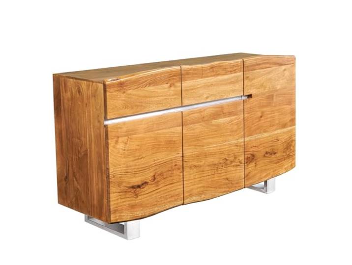 Riess Ambiente Massives Baumstamm Sideboard Mammut 135cm Akazie Massivholz Edelstahl Anrichte Schrank
