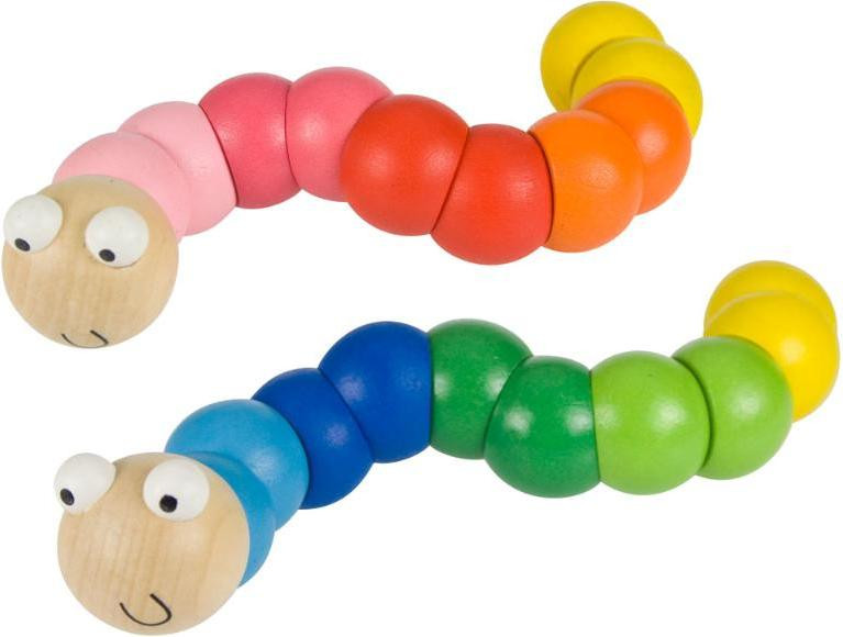 Bigjigs Toys Houten speelgoed Kleurrijke rode rups