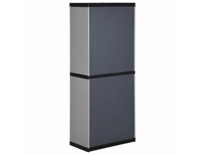 Maison Soldes Armoire de rangement de jardin 3 étagères Gris/noir 68x40x168cm Moderne205824