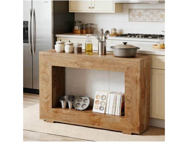 VUENOR Table console 120 x 30 x 83 5 cm marron – style campagne rangement