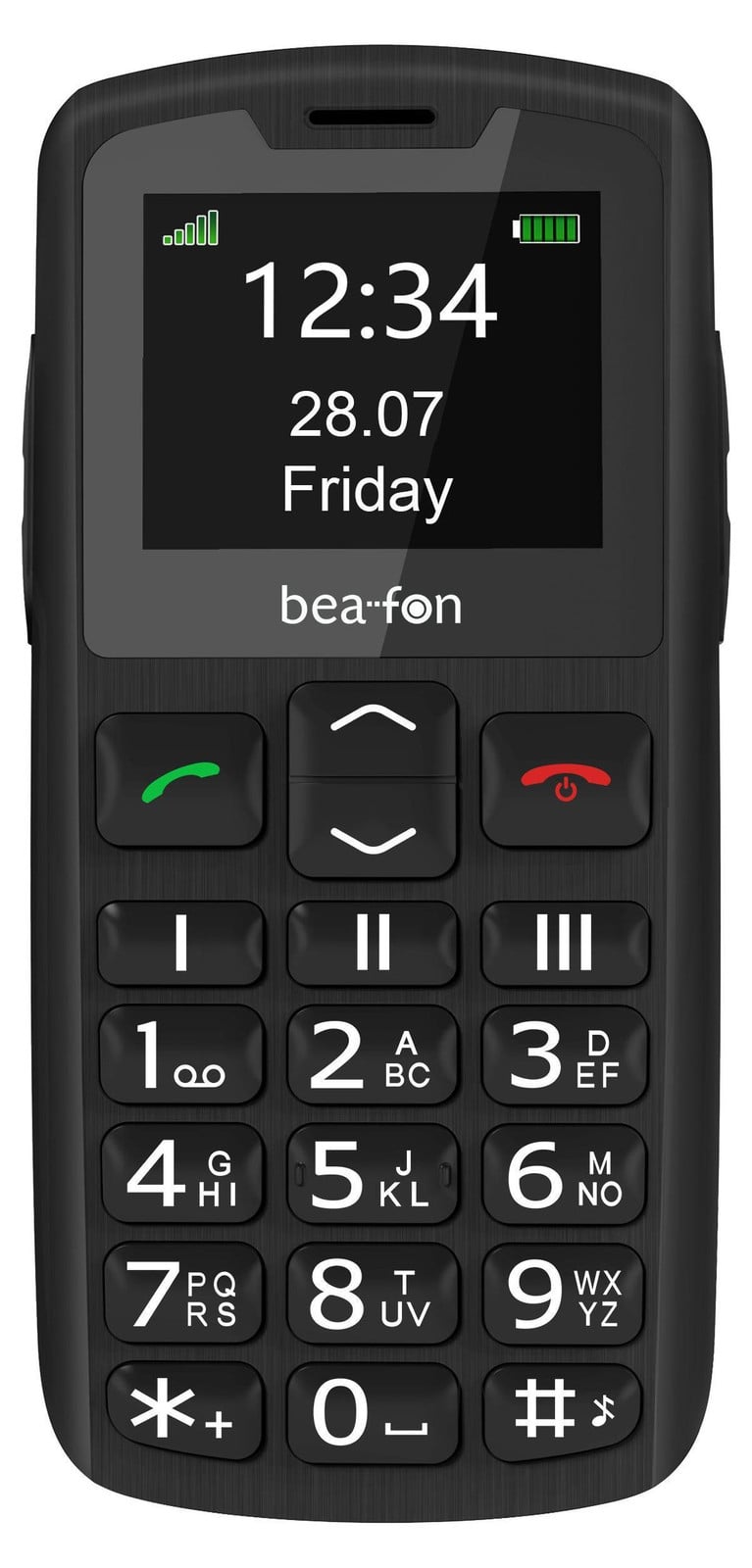 Beafon SL230 Silver Line klaptelefoon met grote toetsen - Zwart