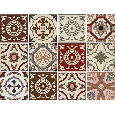 Fliesenaufkleber OTTO HOME "Ornamente", rot, B:15cm H:15cm, Fliesenaufkleber, Stickerfliesen, selbstklebend, Sticker, 12er Set