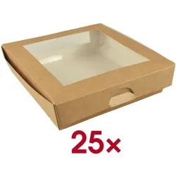 Papstar Einweg-Feinkost-Boxen »pure«, 25 Stück braun, 19x5x19 cm
