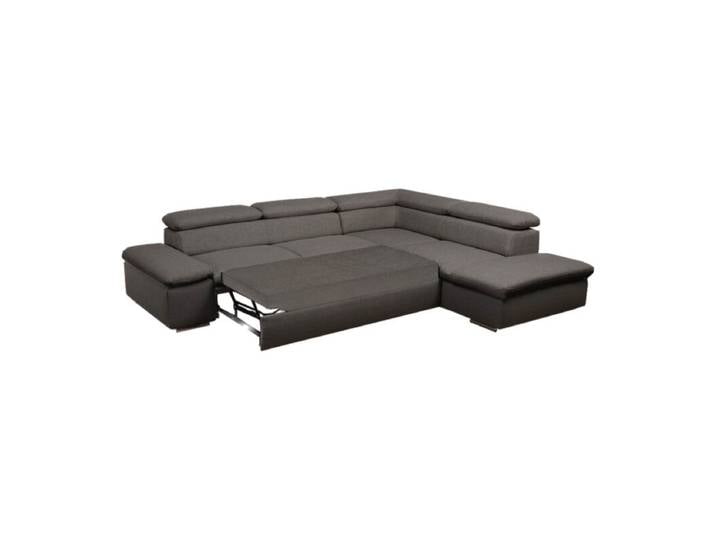 Polsteria Alcudia Ecksofa mit optionaler Schlaffunktion - Flachgewebe Euphoria 14 schlamm - manuelle Armteilverstellung &amp; manuelle Kopfteilverstellung &amp; manuelle Armteilverstellung, manuelle Kopfteilverstellung, Schlaffunktion Modern