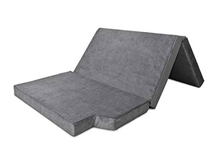 Mayaadi-Home Premium Visco Schlafauflage für VW T5/T6/California Beach Klappmatratze 200x115x10, Dunkelgrau Faltbare Matratze für Bus & Multiflexboard, viskoelastischer Schaum + Kaltschaum