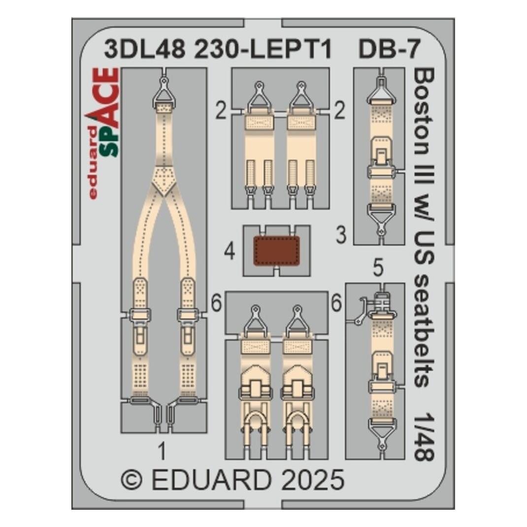 Eduard DB-7 Boston III w/ US seatbelts SPACE HKM (3DL48230)