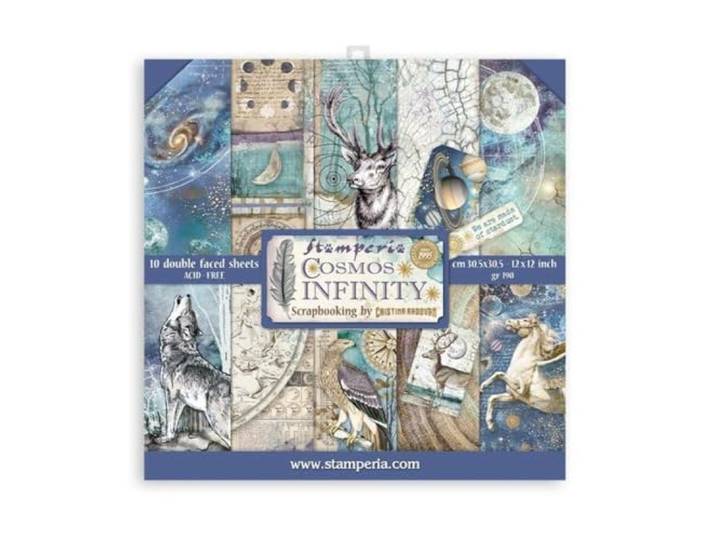 Stamperia International Scrapbooking Pad-Cosmos Infinity, Veelkleurig, 30,5 x 30,5 cm