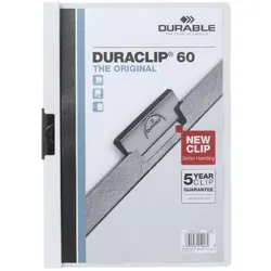 DURABLE Duraclip Klemmmappe 60 Blatt DIN A4 Weiß